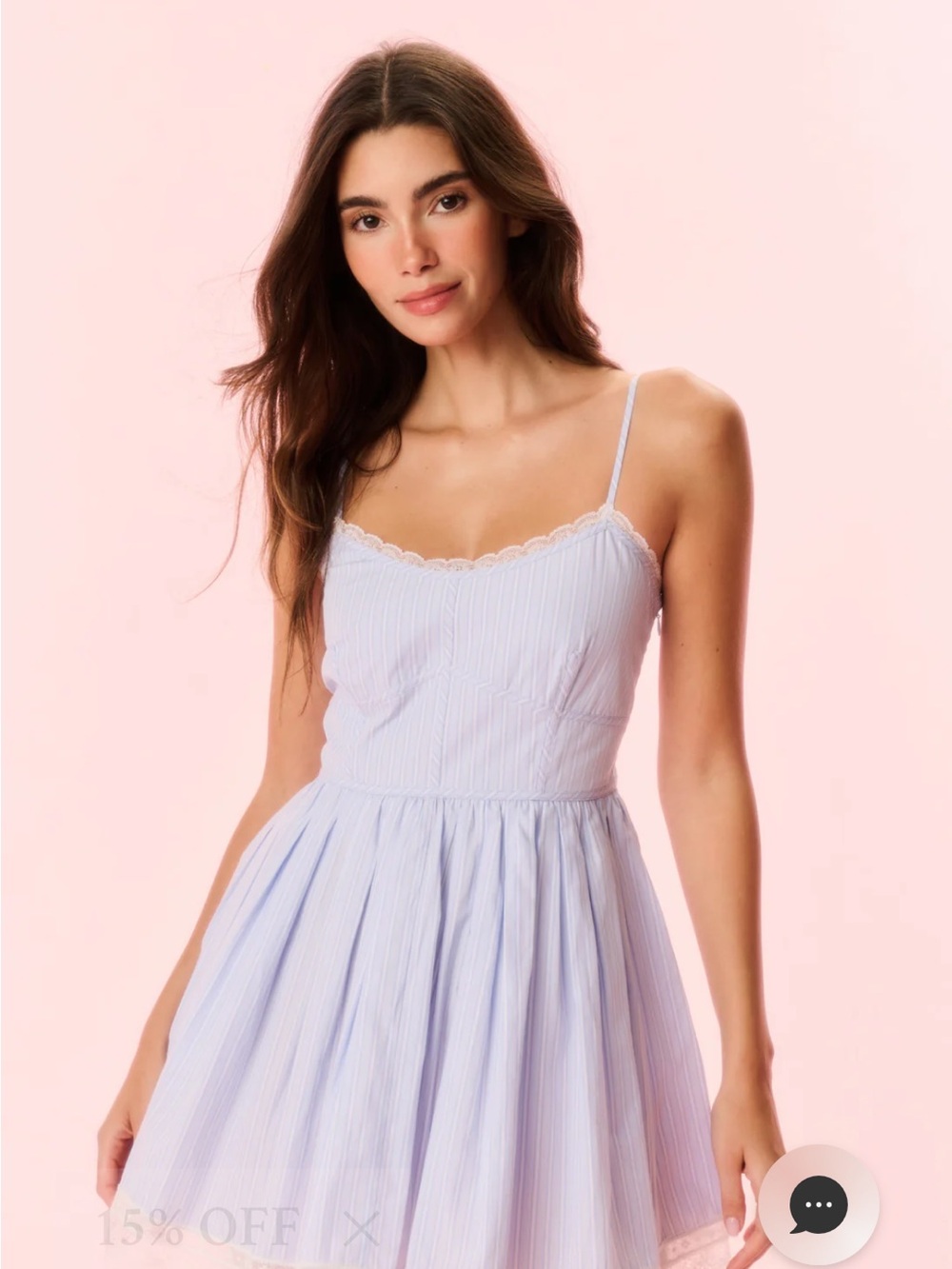 LoveShackFancy Harrisine Blue Mini Cotton Dress